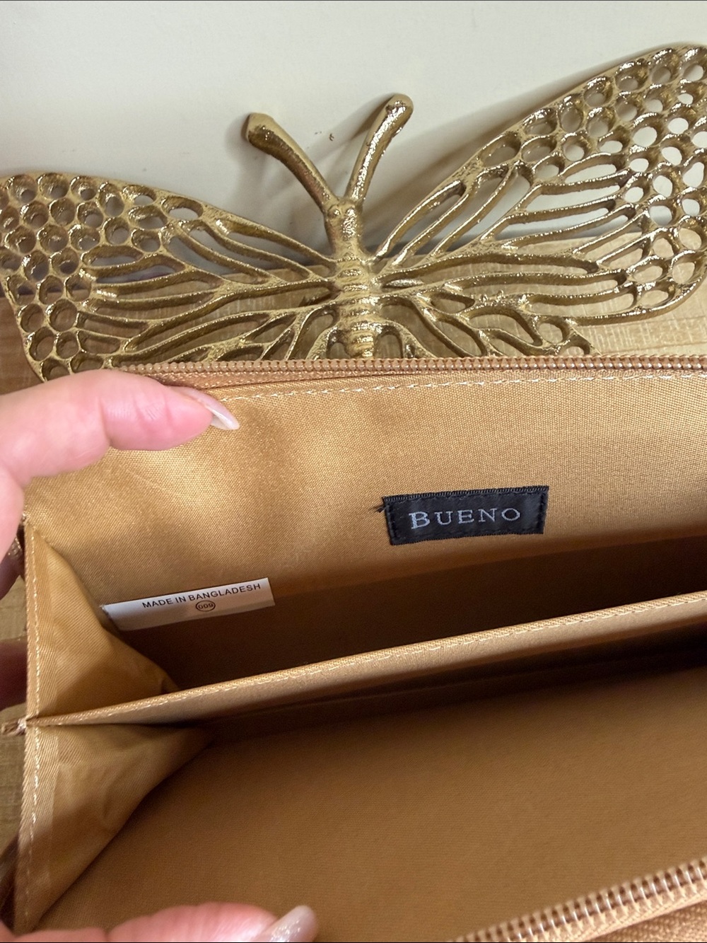Bueno Floral & Butterfly Crossbody - White, Pink, Tan - Picture 7 of 8